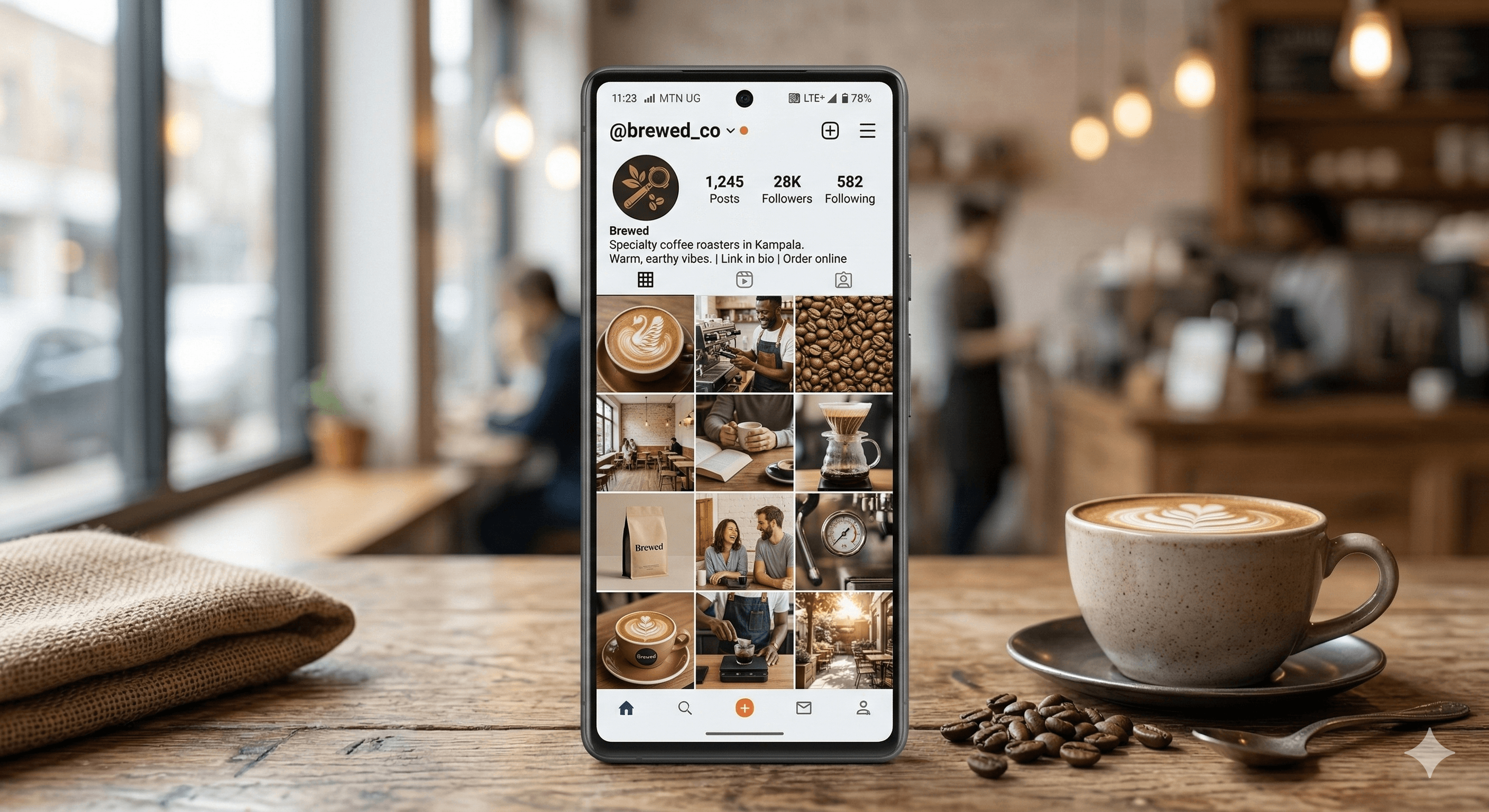 Brewed Instagram profile grid