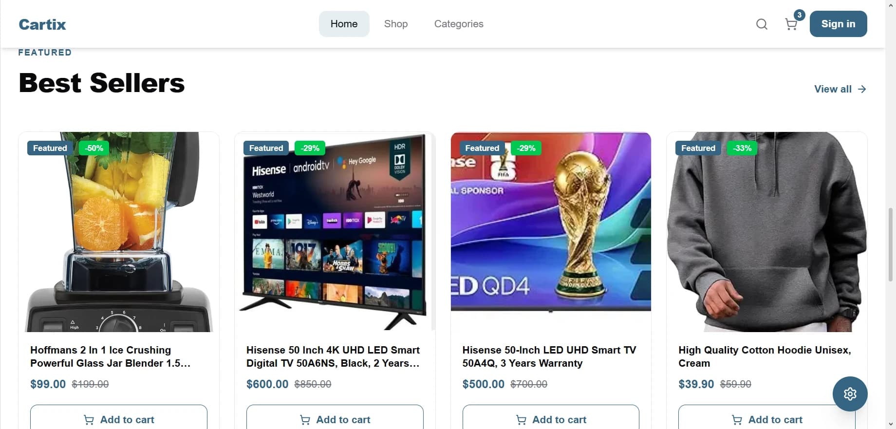 homepage select products homepage select products