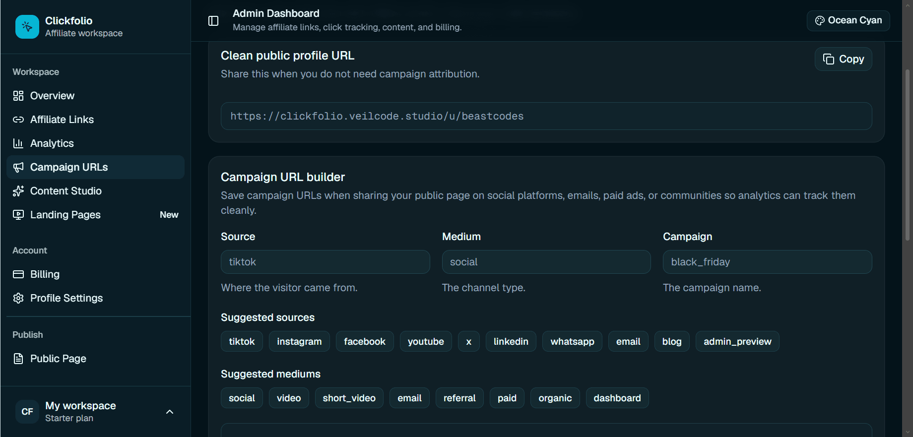 Affiliate Campaigns Page Affiliate Campaigns Page