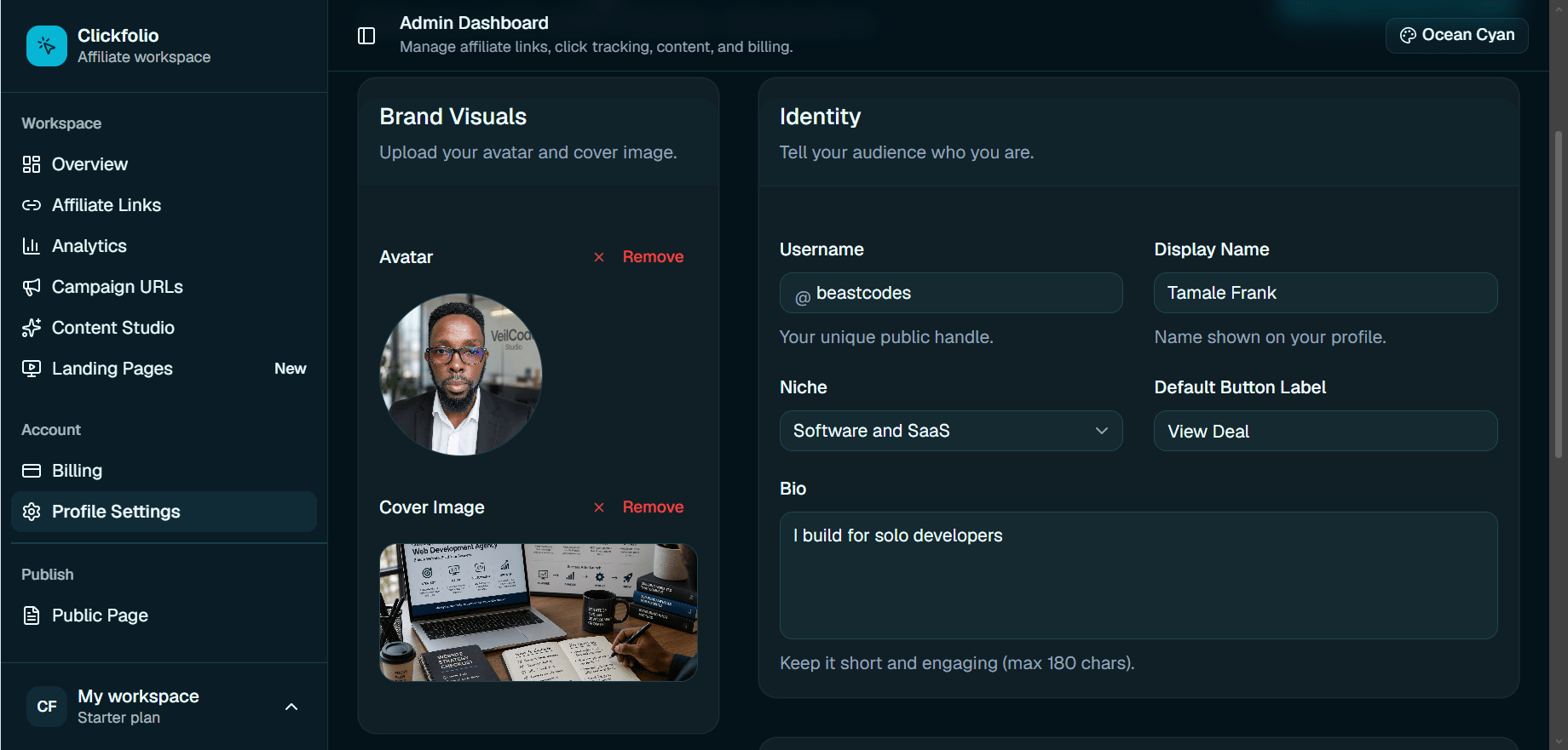 Admin Profile Page Admin Profile Page
