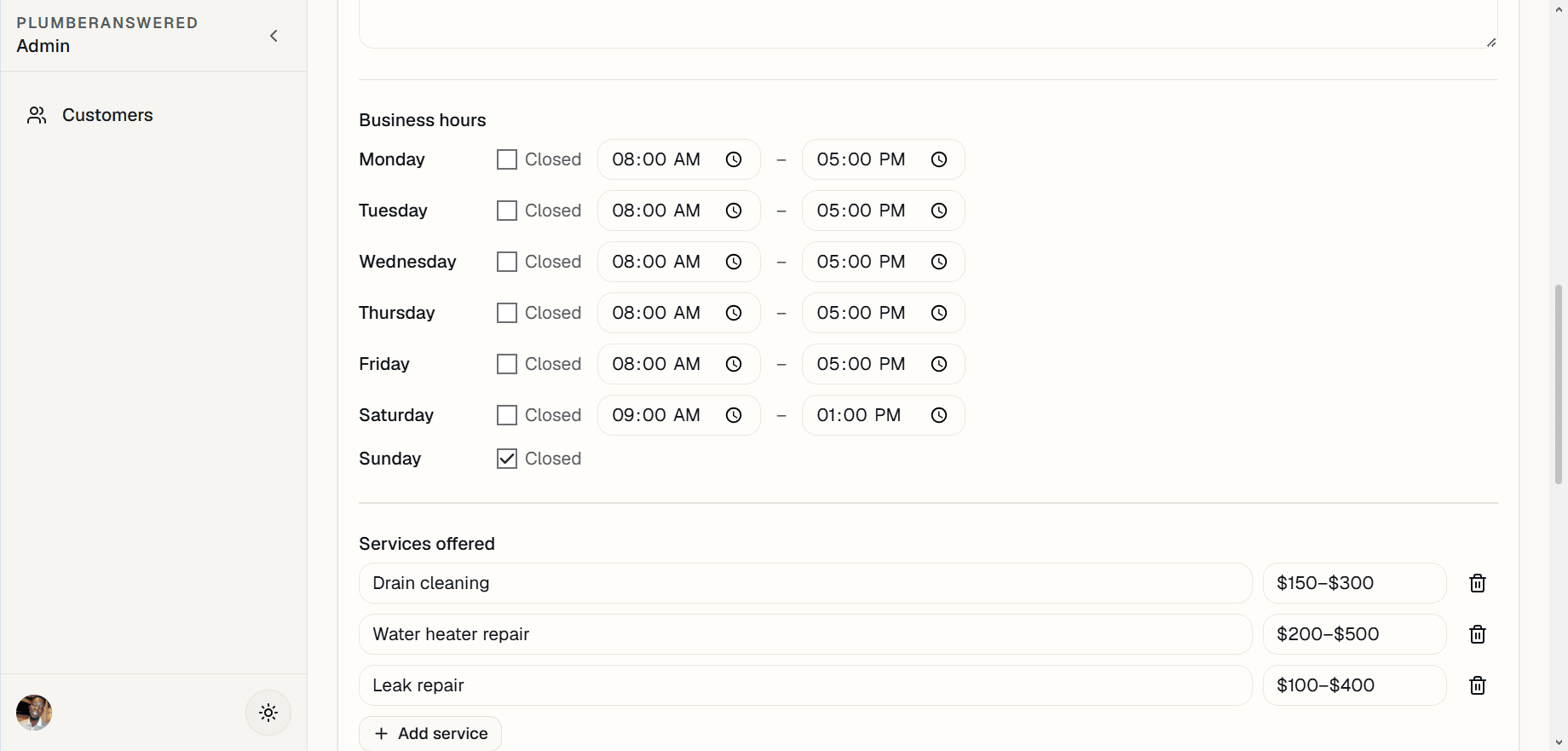 Create Customer Page customer-create2