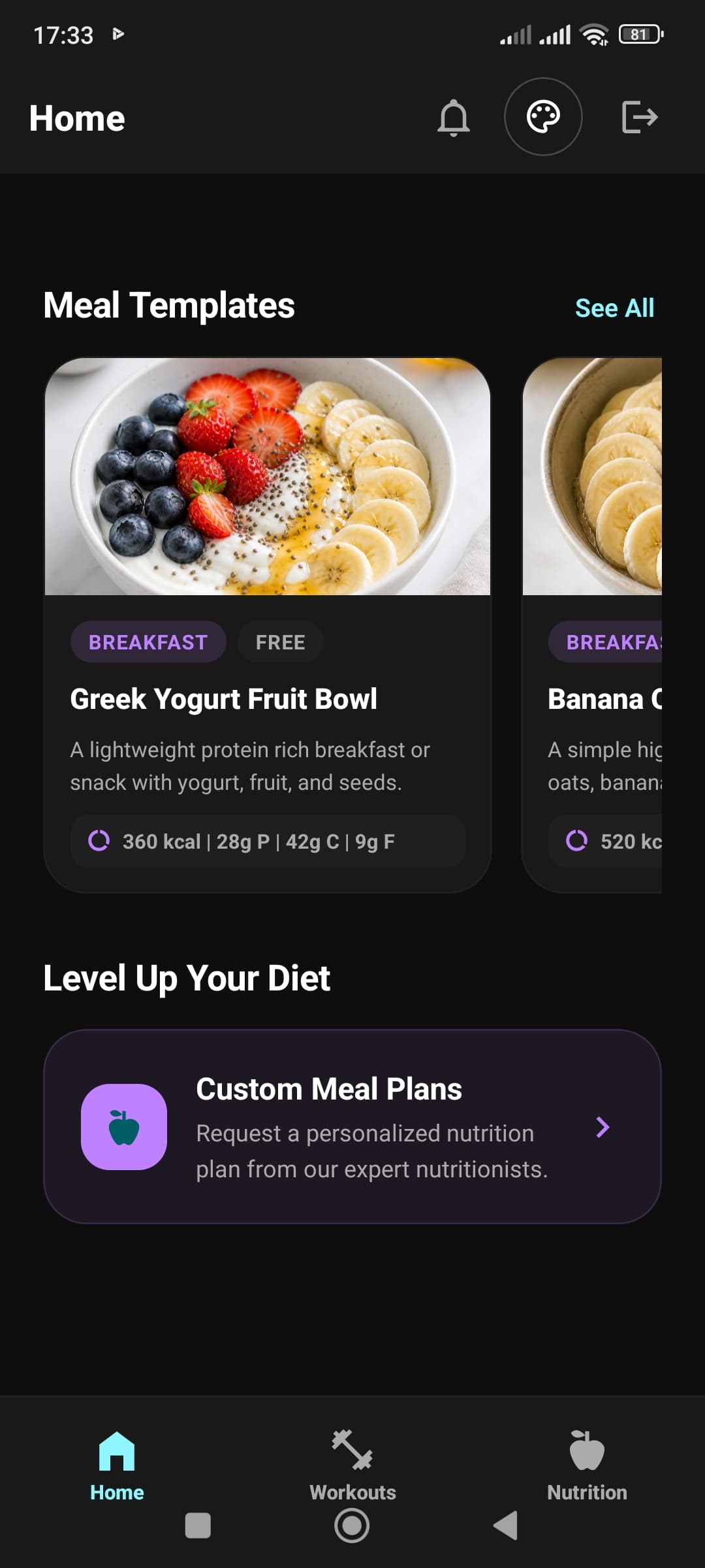 Free nutritional meal templates