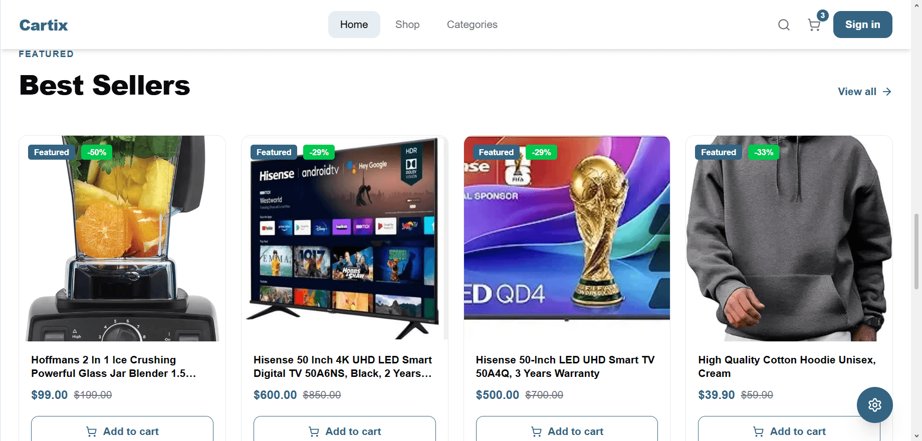 homepage select products