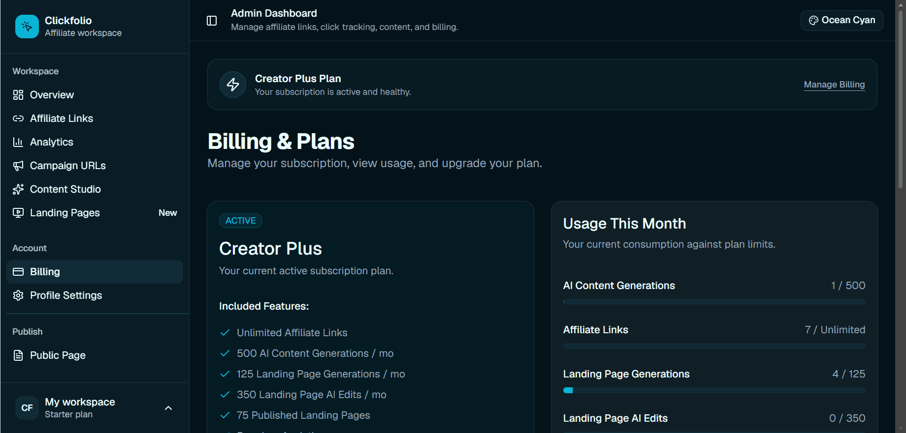 Billing Page