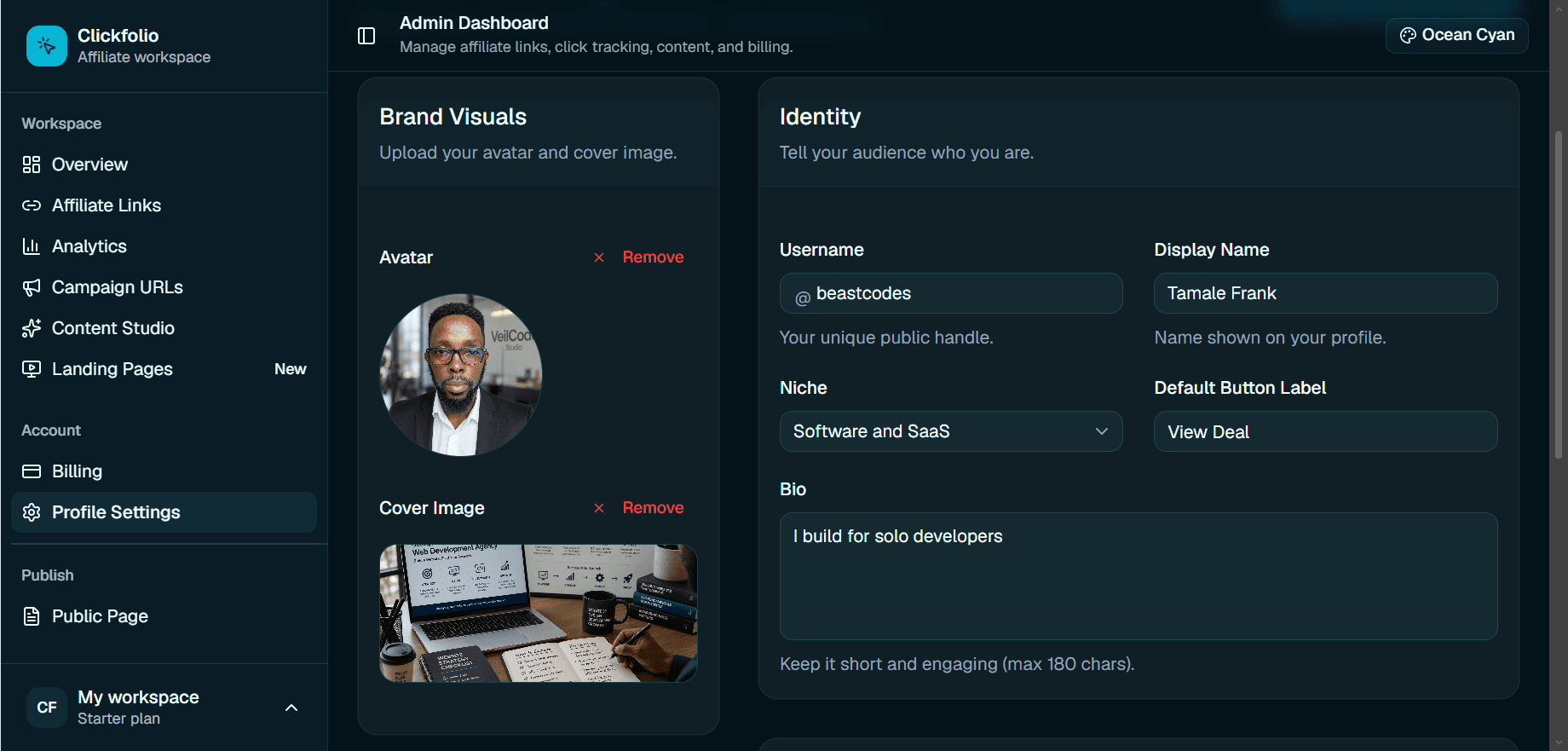 Admin Profile Page