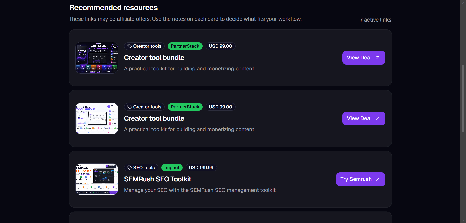 Affiliate Offers Public Page