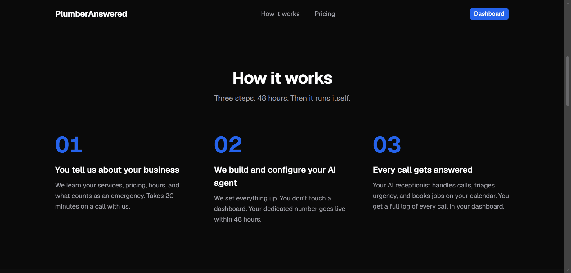PlumberAnswered Landing Page
